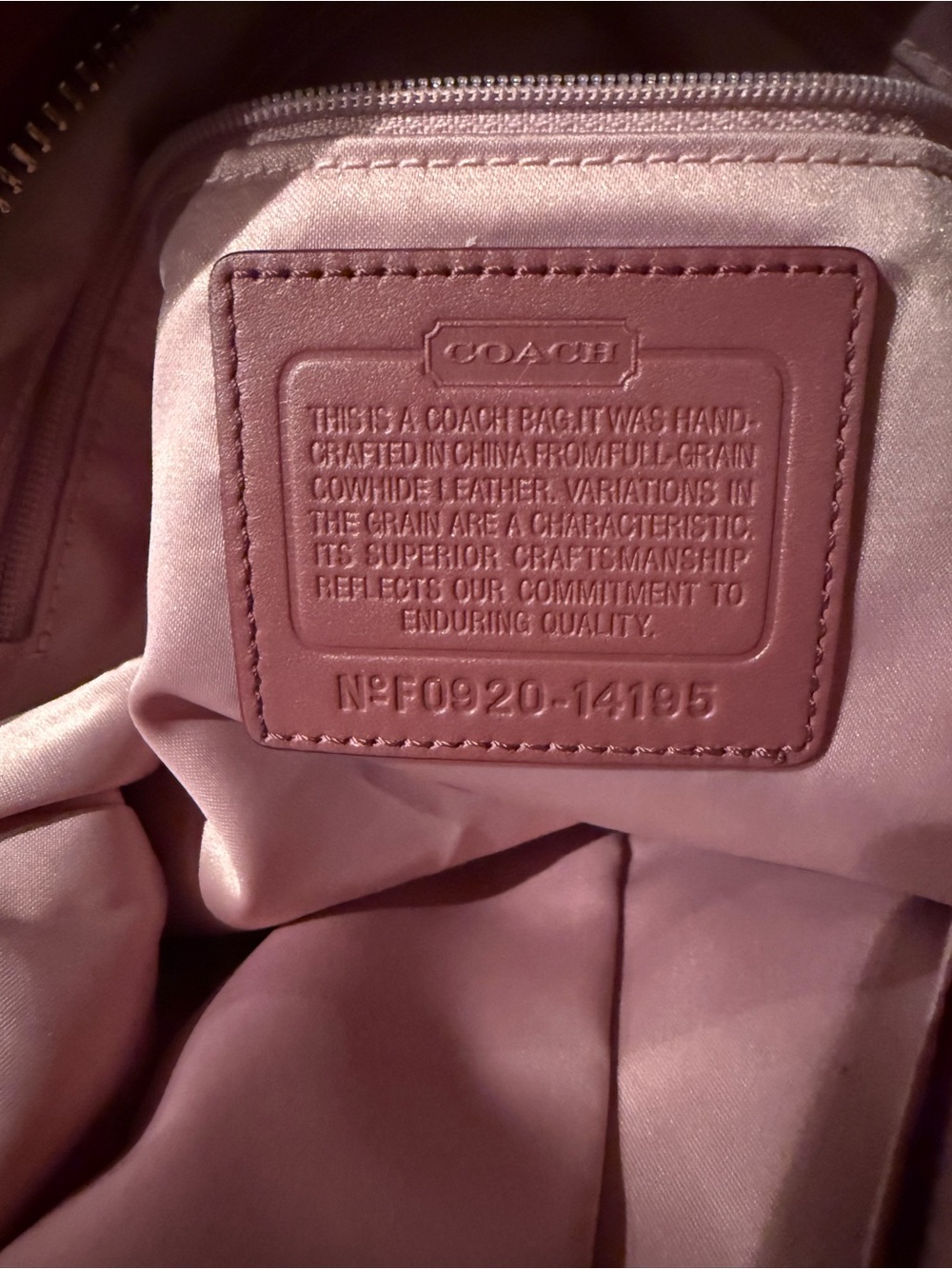 Coach Pebbled Leather Shoulder Bag in Raspberry - Picture 4 of 8